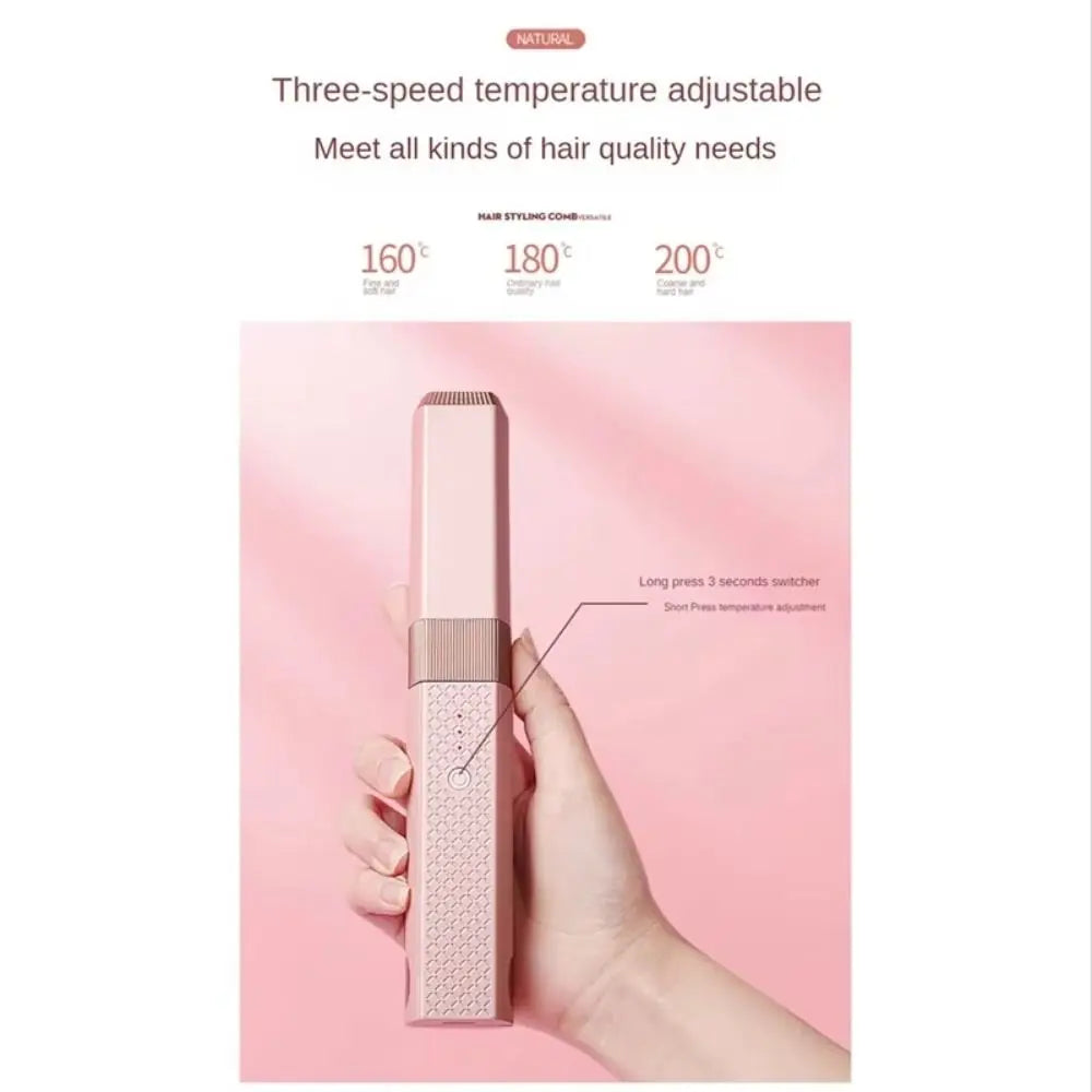 Even Heat Distribution Mini Hair Straightener No Damage To Hair Temp Adjustable 2 in 1 Hair Curler Cordless Fast Heating