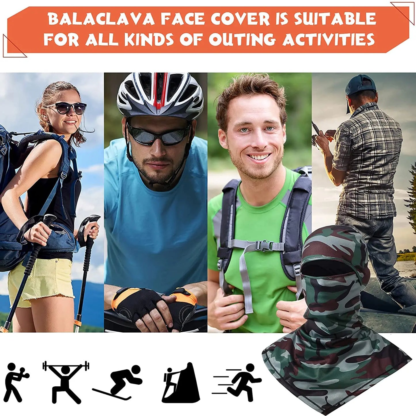 Balaclava Face Mask for Sun Protection Breathable Long Neck Covers for Men Women Cycling Motorcycle Fishing Skiing Snowboarding