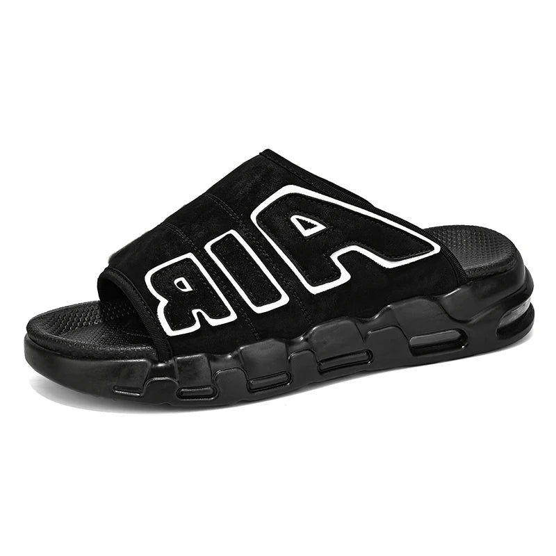 2023 Fashion Men Platform Slides Black Slide Shoes Men Cartoon Pattern Single Band EVA Slippers Non-Slip Men Sandals