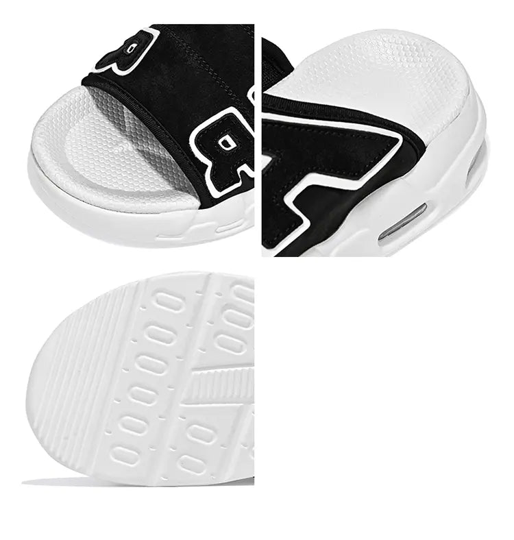 2023 Fashion Men Platform Slides Black Slide Shoes Men Cartoon Pattern Single Band EVA Slippers Non-Slip Men Sandals