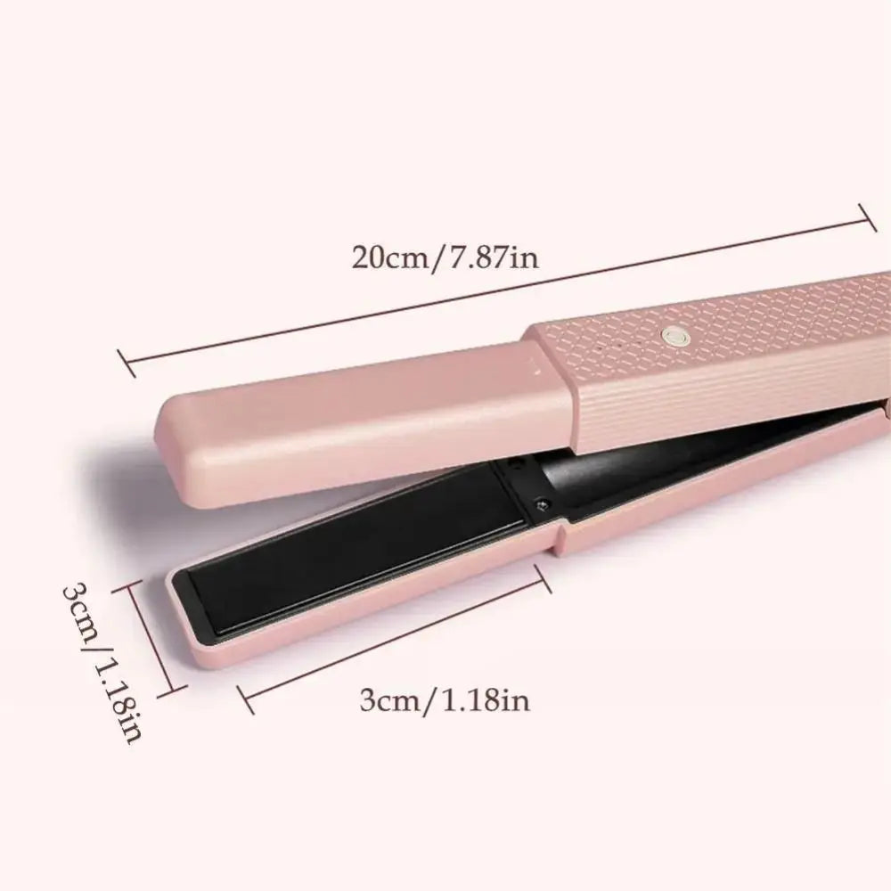 Even Heat Distribution Mini Hair Straightener No Damage To Hair Temp Adjustable 2 in 1 Hair Curler Cordless Fast Heating