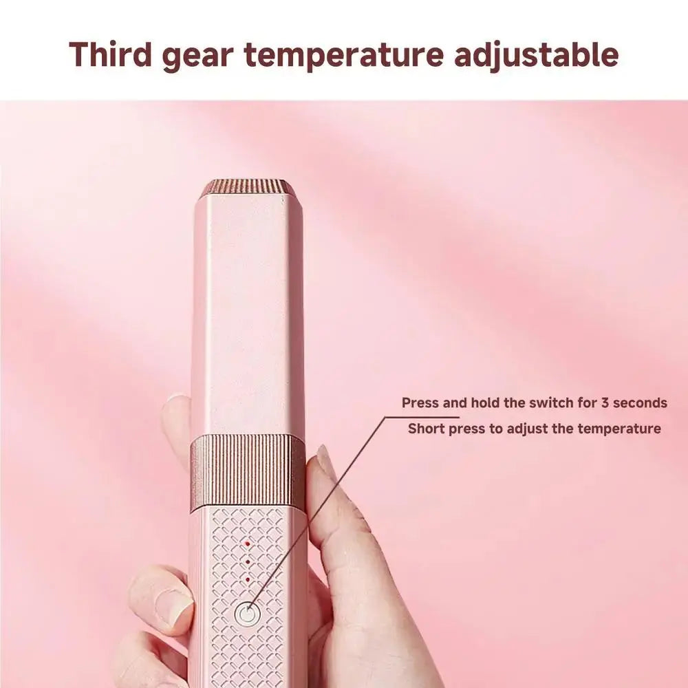 Even Heat Distribution Mini Hair Straightener No Damage To Hair Temp Adjustable 2 in 1 Hair Curler Cordless Fast Heating